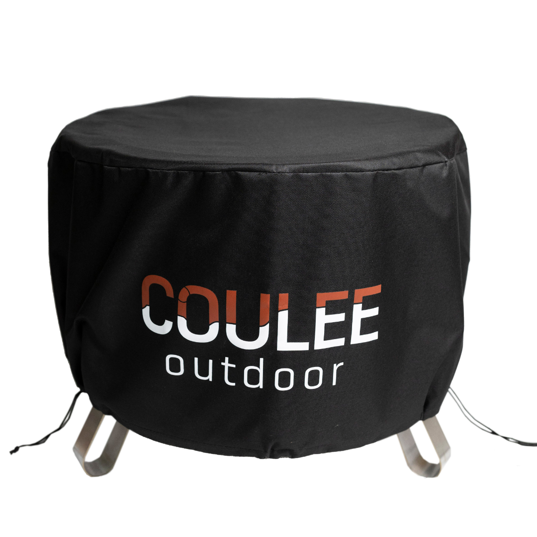 CouleeYard™ 24 Essential Bundle - Smokeless Fire Pit, Spark Screen, Stainless Steel Lid, Ash Scoop, Fire Tool, Fabric Cover