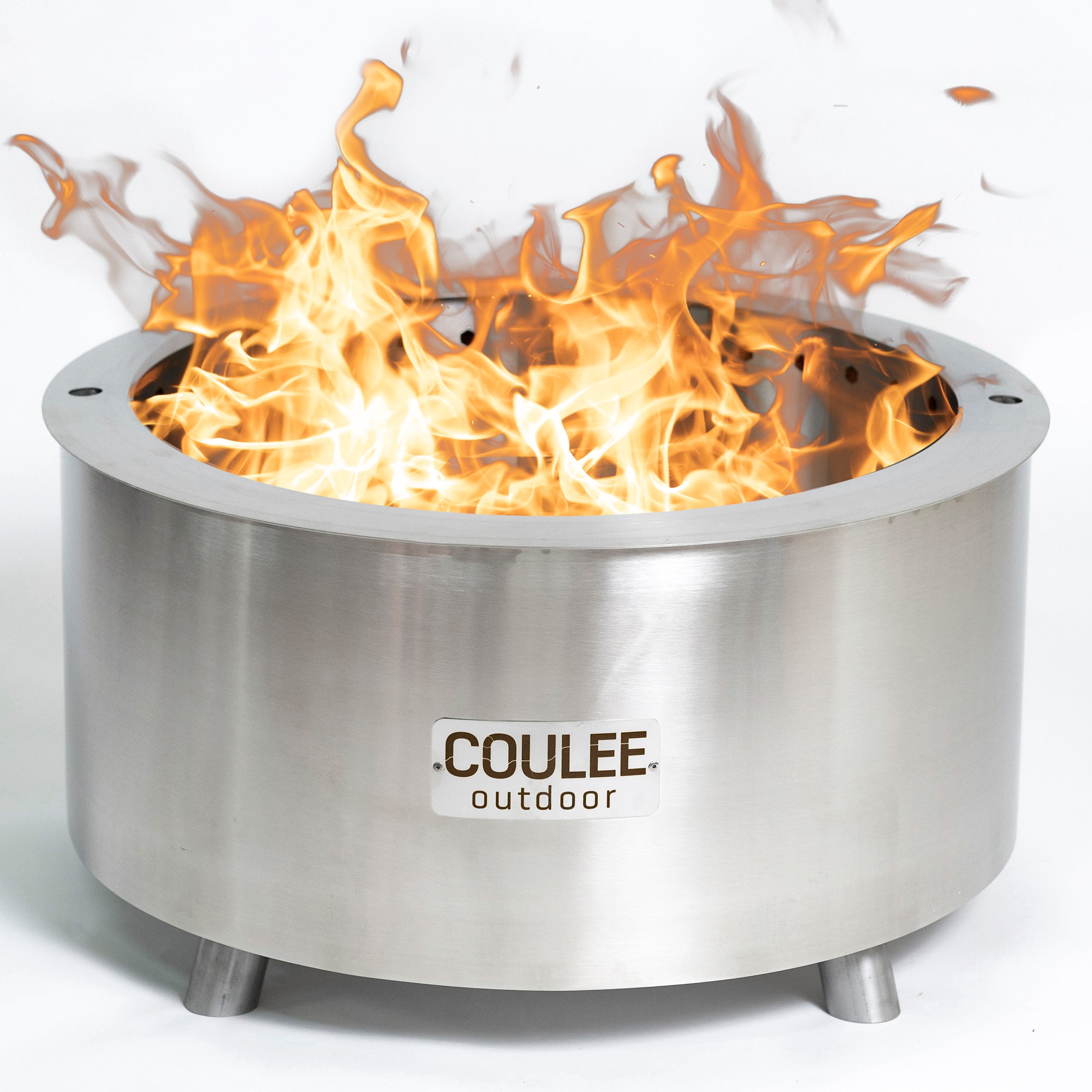 CouleeYard™ 24 Essential Bundle - Smokeless Fire Pit, Spark Screen, Stainless Steel Lid, Ash Scoop, Fire Tool, Fabric Cover